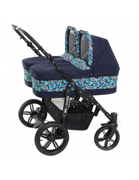 Carucior copii gemeni side by side 3 in 1, PJ STROLLER, Lovely