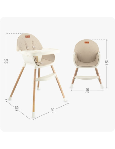 KC-KRKA00035,Scaun de masa copii momi reki, piele ecologica, beige
