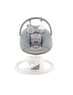 KC-BULE00040,Balansoar electric pentru bebelusi cu sezut rotativ 360 grade, momi pearl - grey 2