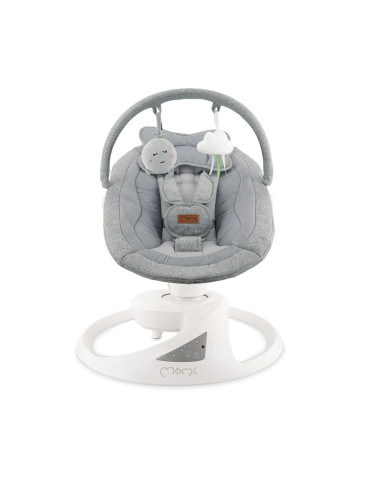 KC-BULE00040,Balansoar electric pentru bebelusi cu sezut rotativ 360 grade, momi pearl - grey