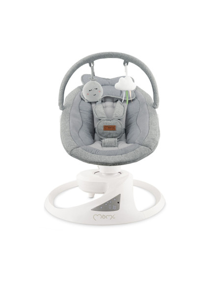 KC-BULE00040,Balansoar electric pentru bebelusi cu sezut rotativ 360 grade, momi pearl - grey
