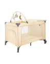 KC-LOZE00026,Patut pliabil cu doua nivele si masuta de infasat, 60x120 cm, momi, belove plus -beige