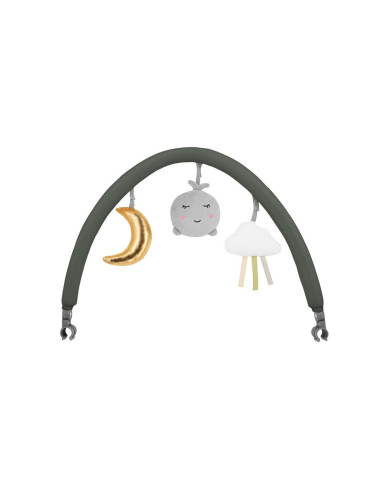 KC-LOZE00025,Patut pliabil cu doua nivele si masuta de infasat, 60x120 cm, momi, belove plus - green