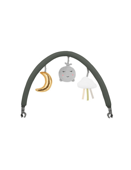 KC-LOZE00025,Patut pliabil cu doua nivele si masuta de infasat, 60x120 cm, momi, belove plus - green