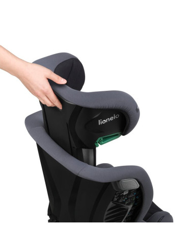 BN-LO-IGO_I-SIZE_GREY_GRAPHITE,Scaun auto, Lionelo, i-Size Igo, 100- 150 cm, Cu isofix, Protectie laterala, Ajustare spatar in 2