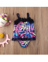 UP-drl47l26,Costum de baie mov cu frunze si floricele aplicate Drool (Marime: 130)
