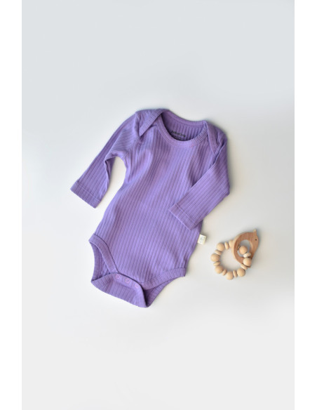 UP-BC-CSYR4302-3,Body Bebe Unisex cu maneca lunga din 95% bumbac organic cu 5% elastan - Mov, BabyCosy (Marime: 3-6 Luni)