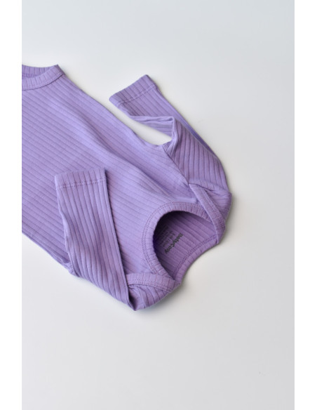 UP-BC-CSYR4302-3,Body Bebe Unisex cu maneca lunga din 95% bumbac organic cu 5% elastan - Mov, BabyCosy (Marime: 3-6 Luni)