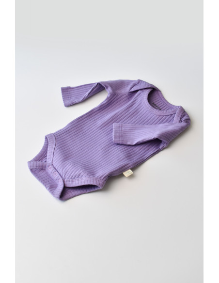 UP-BC-CSYR4302-3,Body Bebe Unisex cu maneca lunga din 95% bumbac organic cu 5% elastan - Mov, BabyCosy (Marime: 3-6 Luni)