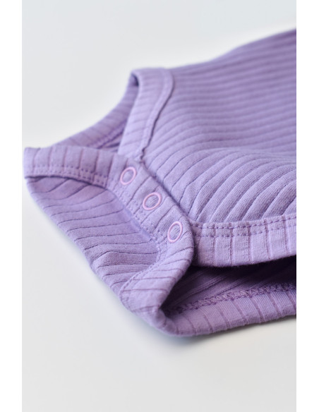 UP-BC-CSYR4302-3,Body Bebe Unisex cu maneca lunga din 95% bumbac organic cu 5% elastan - Mov, BabyCosy (Marime: 3-6 Luni)