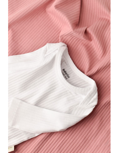 UP-BC-CSYR4307-9,Body Bebe Unisex cu maneca lunga din 95% bumbac organic cu 5% elastan - Alb, BabyCosy (Marime: 9-12 luni)