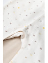 UP-BC-CSY5817-6,Set 2 salopetele cu maneca lunga si pantaloni lungi cu botosei - 100%bumbac organic - Ecru cu buline, BabyCosy (