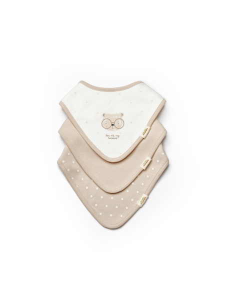 UP-BC-CSY8128,Set de 3 bavete pentru nou nascut, 100% bumbac organic, TeddyBear, BabyCosy