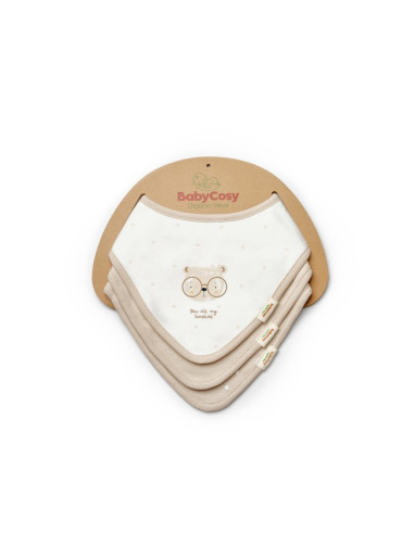 UP-BC-CSY8128,Set de 3 bavete pentru nou nascut, 100% bumbac organic, TeddyBear, BabyCosy