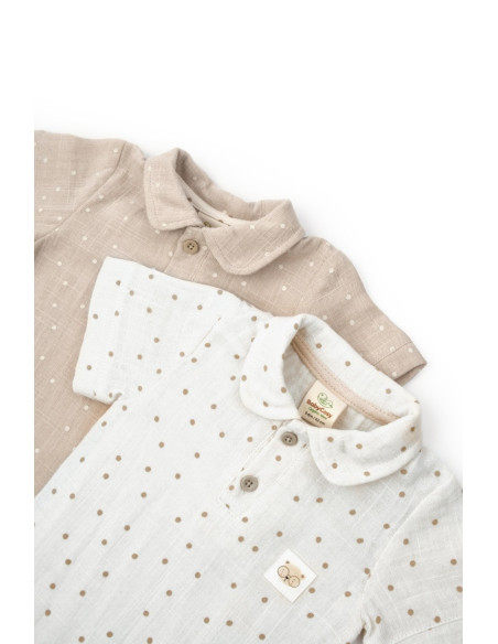UP-BC-CSYM7100-6,Set 2 body-uri cu guler TeddyBear, BabyCosy, 100% bumbac (Marime: 6-9 luni)