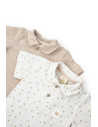 UP-BC-CSYM7100-6,Set 2 body-uri cu guler TeddyBear, BabyCosy, 100% bumbac (Marime: 6-9 luni)