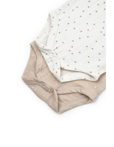UP-BC-CSYM7100-6,Set 2 body-uri cu guler TeddyBear, BabyCosy, 100% bumbac (Marime: 6-9 luni)