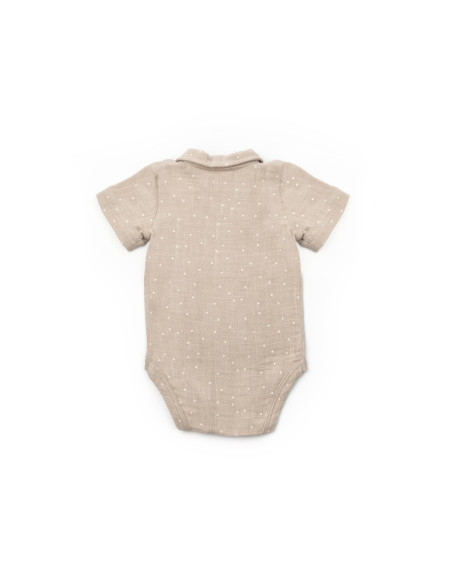 UP-BC-CSYM7100-6,Set 2 body-uri cu guler TeddyBear, BabyCosy, 100% bumbac (Marime: 6-9 luni)