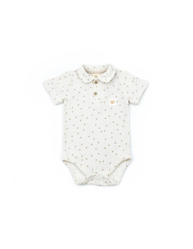 UP-BC-CSYM7100-6,Set 2 body-uri cu guler TeddyBear, BabyCosy, 100% bumbac (Marime: 6-9 luni)
