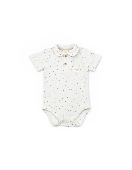 UP-BC-CSYM7100-6,Set 2 body-uri cu guler TeddyBear, BabyCosy, 100% bumbac (Marime: 6-9 luni)