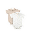 UP-BC-CSYM7100-6,Set 2 body-uri cu guler TeddyBear, BabyCosy, 100% bumbac (Marime: 6-9 luni)