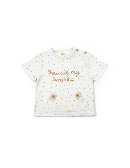 UP-BC-CSYM7101-18,Set tricou cu pantaloni scurti TeddyBear, 100% bumbac organic, BabyCosy (Marime: 18-24 Luni)