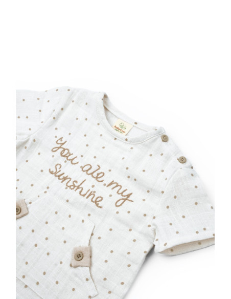 UP-BC-CSYM7101-18,Set tricou cu pantaloni scurti TeddyBear, 100% bumbac organic, BabyCosy (Marime: 18-24 Luni)