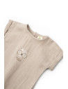 UP-BC-CSYM7103-12,Set tricou maro cu pantaloni scurti TeddyBear, 100% bumbac organic, BabyCosy (Marime: 12-18 Luni)