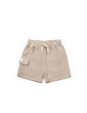 UP-BC-CSYM7104-3,Set tricou ecru cu pantaloni scurti TeddyBear, 100% bumbac organic, BabyCosy (Marime: 3-6 Luni)