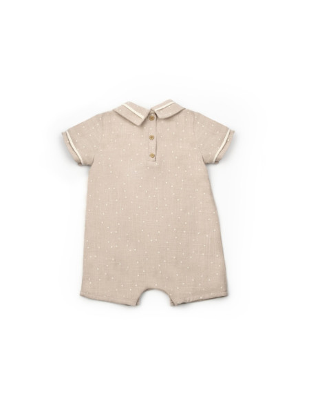 UP-BC-CSYM7105-9,Salopeta cu guler TeddyBear, BabyCosy, 100% bumbac organic (Marime: 9-12 luni)