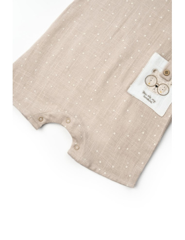 UP-BC-CSYM7105-9,Salopeta cu guler TeddyBear, BabyCosy, 100% bumbac organic (Marime: 9-12 luni)