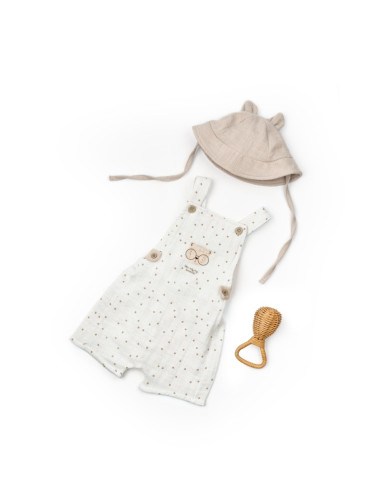 UP-BC-CSYM7106-9,Salopeta cu palariuta TeddyBear, BabyCosy, 100% bumbac organic (Marime: 9-12 luni)