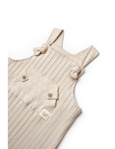 UP-BC-CSY8114-12,Salopeta cu bretele TeddyBear, BabyCosy, 100% bumbac organic (Marime: 12-18 Luni)