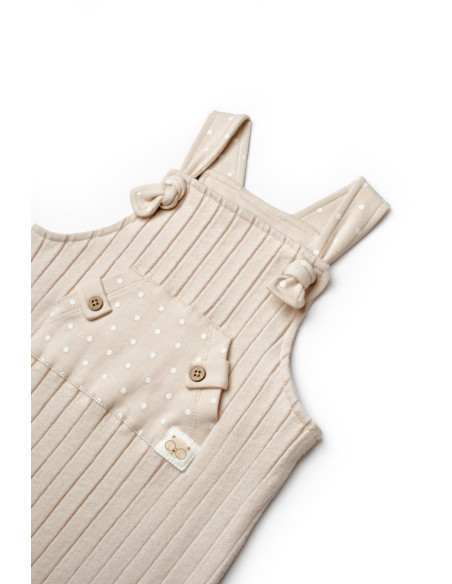 UP-BC-CSY8114-12,Salopeta cu bretele TeddyBear, BabyCosy, 100% bumbac organic (Marime: 12-18 Luni)