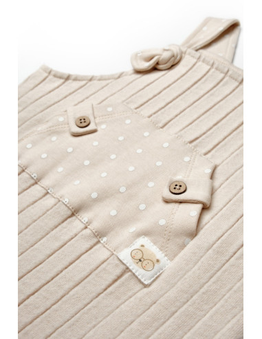 UP-BC-CSY8114-12,Salopeta cu bretele TeddyBear, BabyCosy, 100% bumbac organic (Marime: 12-18 Luni)