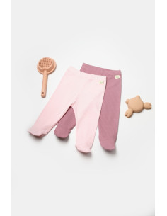 UP-BC-CSYB9027-6,Set 2 pantaloni cu botosei Bamboo, roz, BabyCosy, 50%bumbac+50% bambus (Marime: 6-9 luni)