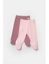 UP-BC-CSYB9027-6,Set 2 pantaloni cu botosei Bamboo, roz, BabyCosy, 50%bumbac+50% bambus (Marime: 6-9 luni)