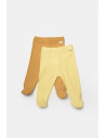 UP-BC-CSYB9028-6,Set 2 pantaloni cu botosei Bamboo, galben, BabyCosy, 50%bumbac+50% bambus (Marime: 6-9 luni)