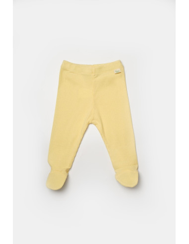 UP-BC-CSYB9028-3,Set 2 pantaloni cu botosei Bamboo, galben, BabyCosy, 50%bumbac+50% bambus (Marime: 3-6 Luni)