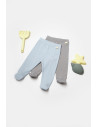 UP-BC-CSYB9029-3,Set 2 pantaloni cu botosei Bamboo, blue, BabyCosy, 50%bumbac+50% bambus (Marime: 3-6 Luni)