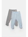 UP-BC-CSYB9029-3,Set 2 pantaloni cu botosei Bamboo, blue, BabyCosy, 50%bumbac+50% bambus (Marime: 3-6 Luni)