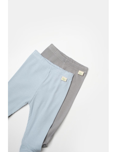 UP-BC-CSYB9029-3,Set 2 pantaloni cu botosei Bamboo, blue, BabyCosy, 50%bumbac+50% bambus (Marime: 3-6 Luni)