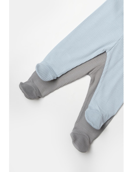UP-BC-CSYB9029-3,Set 2 pantaloni cu botosei Bamboo, blue, BabyCosy, 50%bumbac+50% bambus (Marime: 3-6 Luni)
