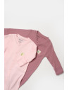 UP-BC-CSYB9033-0,Set 2 salopete lungi Bamboo, roz, BabyCosy, 50%bumbac+50% bambus (Marime: 0-3 Luni)