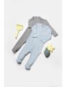 UP-BC-CSYB9035-6,Set 2 salopete lungi Bamboo, blue, BabyCosy, 50%bumbac+50% bambus (Marime: 6-9 luni)