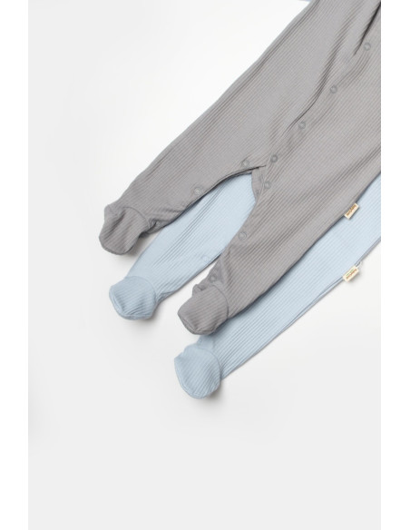 UP-BC-CSYB9035-6,Set 2 salopete lungi Bamboo, blue, BabyCosy, 50%bumbac+50% bambus (Marime: 6-9 luni)