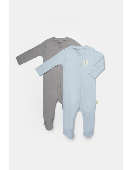 UP-BC-CSYB9035-3,Set 2 salopete lungi Bamboo, blue, BabyCosy, 50%bumbac+50% bambus (Marime: 3-6 Luni)