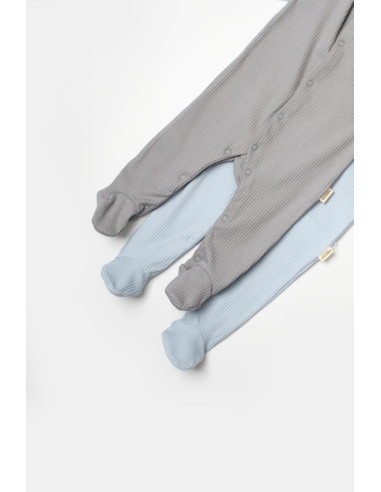 UP-BC-CSYB9035-3,Set 2 salopete lungi Bamboo, blue, BabyCosy, 50%bumbac+50% bambus (Marime: 3-6 Luni)