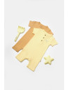 UP-BC-CSYB9037-3,Set 2 salopete scurte Bamboo, galben, BabyCosy, 50%bumbac+50% bambus (Marime: 3-6 Luni)