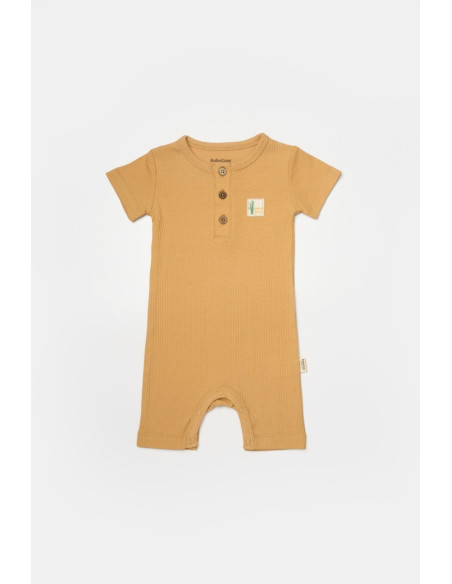 UP-BC-CSYB9037-3,Set 2 salopete scurte Bamboo, galben, BabyCosy, 50%bumbac+50% bambus (Marime: 3-6 Luni)